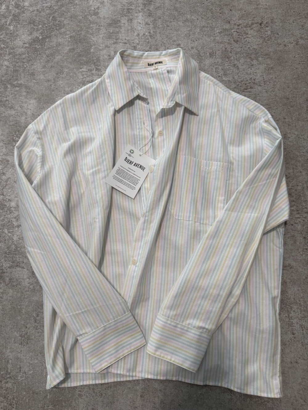 NWT Djerf Avenue Breezy Shirt Rainbow Stripe Size S